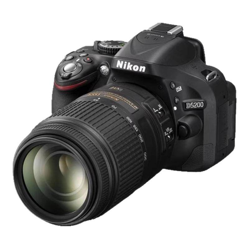 Rotating Nikon D5200 SLR digital camera