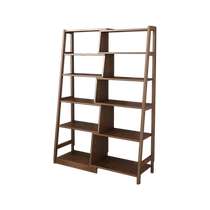 Solid wood corner bookshelf living room wall retractable bedroom storage student bookcase trapezoidal floor-standing storage rack 1910