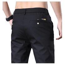 Summer thin mens wide-leg pants Korean style straight-leg loose and versatile trendy slim stretch ice silk quick-drying casual pants