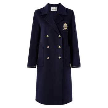 Qiushui yiren british double-sided woolen coat 2025 winter new style women's mid-length coat