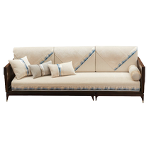 New Chinese style solid wood mahogany sofa cushion cover high-end anti-slip cushion straight row imperial concubine armrest cover sofa cushion
