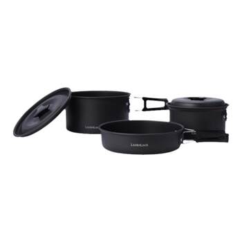 Locknlock Camping Cookware Set Portable Outdoor Camping Cookware Cooking Pot Frying Pan Picnic Supplies Aluminum Alloy
