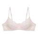 Sexy half cup transparent bra women pure pink