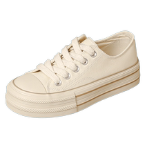 Zhuoshini 2024 summer new thick-soled low-top shoes for women college-style breathable canvas shoes soft-soled versatile casual shoes