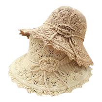 Hats Lady knitted fisherman hat Han version Chaohan Department 100 hitch spring summer hollowed-out and breathable foldable sunshade basin cap