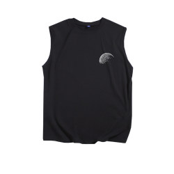 Half Moon American Design Vest Men's Summer Thin Simple Loose Cotton Breathable Sleeveless T-shirt Men