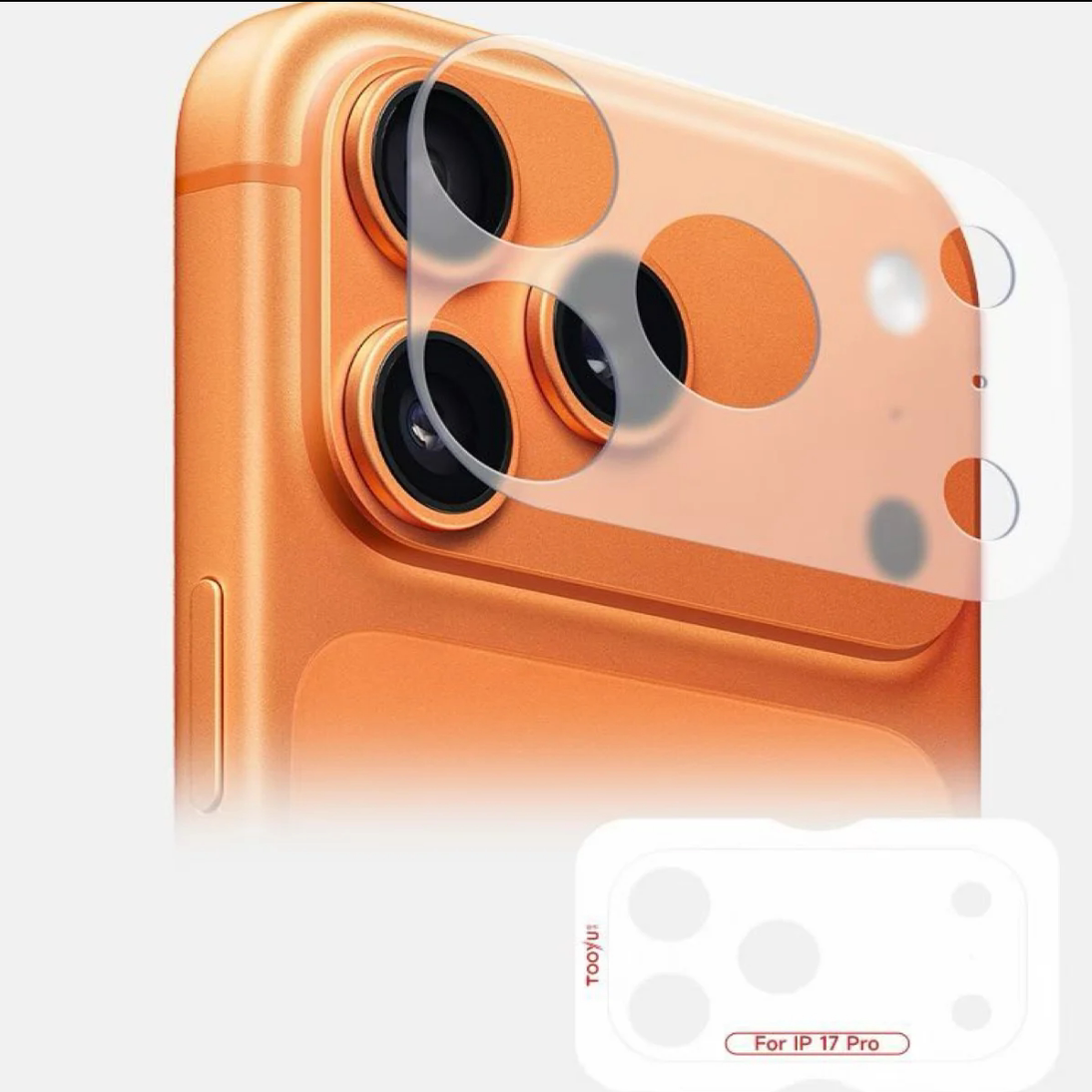Tooyu โมดูลเลนส์กล้อง สำหรับ iPhone 17 Pro Max สติกเกอร์ป้องกัน ฟิล์มป้องกันแบบมองไม่เห็นสำหรับ 17 Pro
