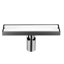 Invisible floor drain long deodorant toilet shower room bathroom 304 stainless steel rectangular extension 2005