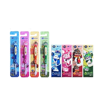 (self-employed) Korean deformed police car childrens toothpaste 3-6-12 with fluorine-proof tooth replacement tooth-changing toothbrush tooth protection