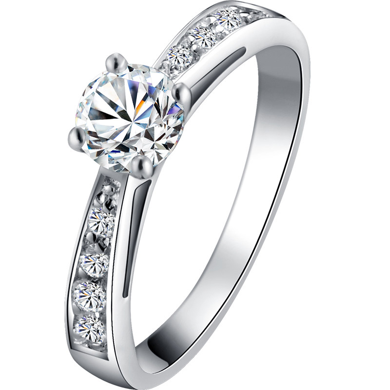 Imported diamond ring jewelry one carat pt950 with certificate