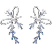 HEFANG He Fang Jewelry Ribbon Chuxue Earrings Xiaoxue Elegant Light Luxurious Earrings Birthday Gift dx