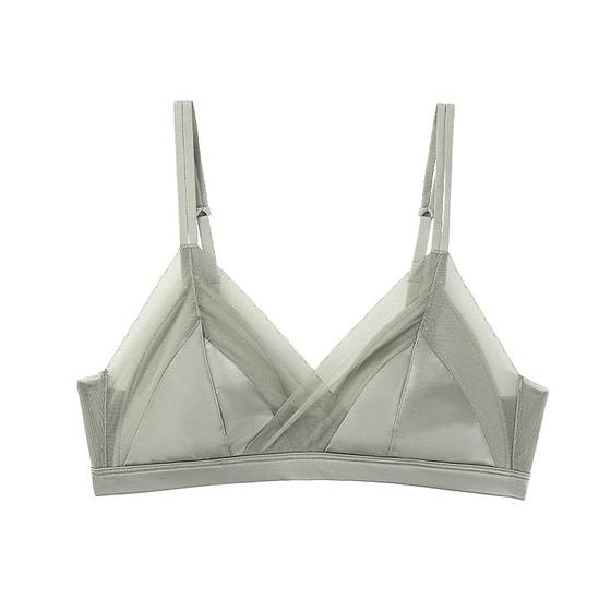 Monoto ultra -thin French underwear triangle cup lace girl summer seasons no steel ring sexy showed small gathered bra