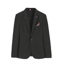 High-end suit mens suit slim business casual banquet dress fashion trend handsome high-end striped suit