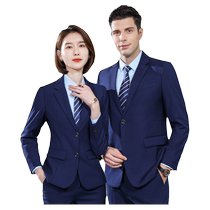 Blue suit suit mens business dress for men and women in the same professional dress working suit waistcoat overalls