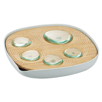 Zhepin bamboo fiber tea tray small drainable light luxurious modern high-end disc ຕາຕະລາງ infusion ແຫ້ງດ້ວຍແກ້ວຊາ mat ກ່ອງຂອງຂວັນ
