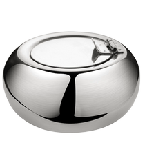 Danish stainless steel ashtray for home living room smoke-proof creative light luxury office large fly ash-proof with lid