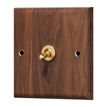 Sener black walnut mid-century retro switch socket