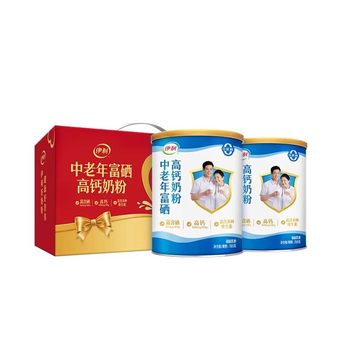 Yili xinhuo official flagship store middle-aged and elderly selenium-rich high-calcium high-protein milk powder 700g*2 adult milk powder