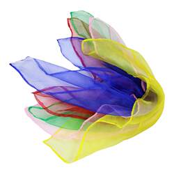 Children's Dance Silk Scarf Kindergarten Performance Small Square Scarf Early Education Center Teaching Aids Gauze Scarf Musical Instrument Grading Transparent Scarf