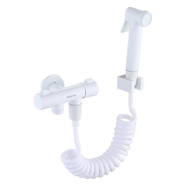 German Mohan white brass double control one in two out angle valve one minute two three way toilet spray gun washing machine faucet