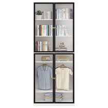 Light luxury all-steel bookcase tempered glass door display cabinet floor-to-ceiling storage cabinet living room whole wall combinable cabinet