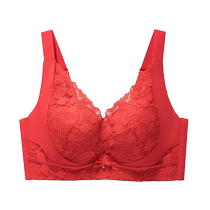 Catman Plus Size Mothers Underwear Womens Bra Without Wires to Retract Secondary Breasts Middle-aged and Elderly Womens Vest-style Push-Up Bra