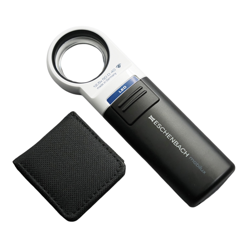 German handheld identification magnifying glass with wide field of view