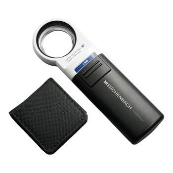 German handheld identification magnifying glass with wide field of view