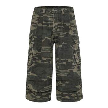 Airhood 2025 retro workwear loose camouflage cropped pants american fashion brand men and women 8-point casual pants wide-leg