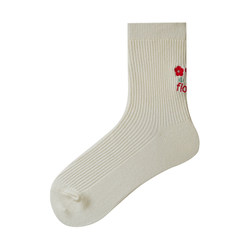 Himade Japanese girl sweet summer summer small red flower embroidered mid-calf socks for women salt stockings cute with loafers socks