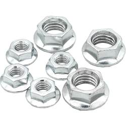 Flange nut galvanized ຕ້ານການ slip pad hexagonal ຕ້ານການ loosening screw ຫມວກທາດເຫຼັກ nut ມາດຕະຖານແຫ່ງຊາດ M3M4M5M6M8M10M12