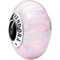 618]Pandora Pandora opalescent pink charm 925 silver female diy exquisite niche versatile simple