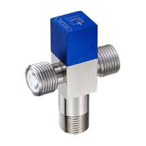 Submarine one in and two out toilet angle valve special check one-way water stop valve household fine copper triangle valve one minute and two