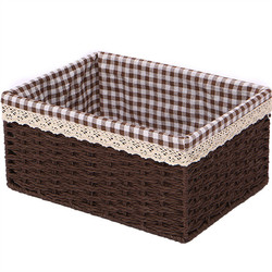 Cosmetics storage box, snacks, imitation rattan desktop fabric storage basket, coffee table, key storage basket, storage basket