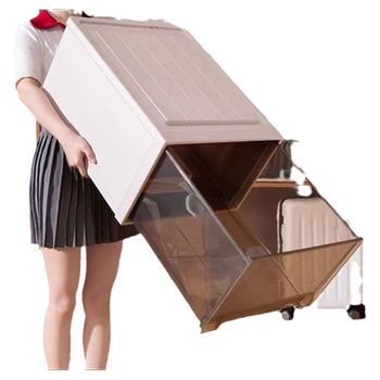 Drawer type plastic transparent storage cabinet storage box