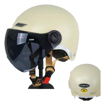 3c certified new national standard four-season dual-lens half helmet breathable electric motorcycle helmet for men and women winter neck scarf summer