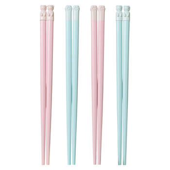 Double gun children's antibacterial cartoon alloy chopsticks