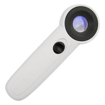 Hand-held jewelry and jade magnifying glass with light