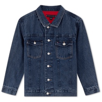 Томми 24 новая весенняя детская одежда мужская чистая хлопчатобумага Колларед Вышитый Джинсовый Куртка TH2212026
