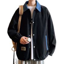 Autumn coats mens trendy brand new outerwear casual loose lapel jackets mens spring and autumn trendy versatile workwear jackets