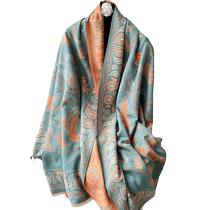 Cashmere texture scarf womens outer wear design shawl office shoulder scarf large square scarf high-end lunch blanket