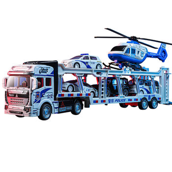 6 small cars! alloy double-layer flatbed trailer