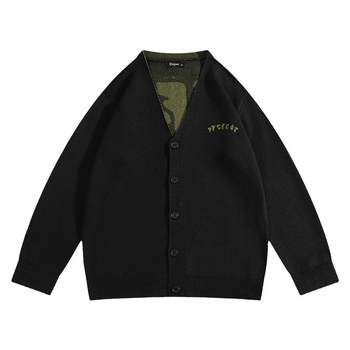 Boyue silk jump portrait hip-hop cardigan sweater jacket