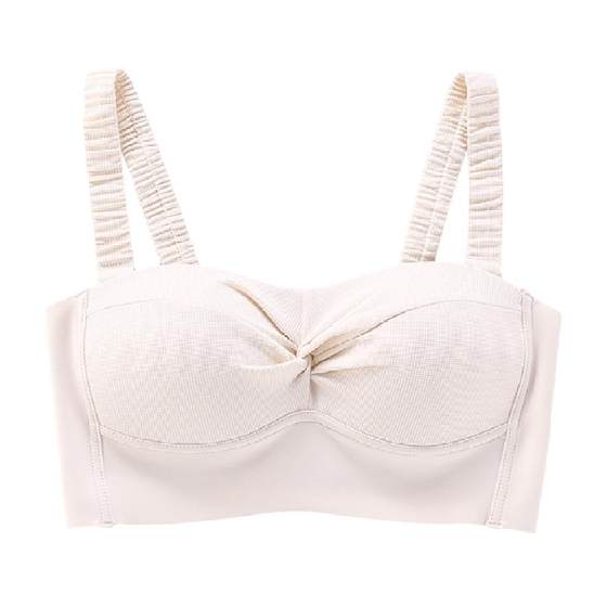 
Yadaili women gathered underwear fixed cup white girlish strapless anti-exposure inner strap removable shoulder strap summer