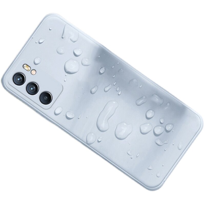 Suitable for Reno6 silicone smoke blue gray mobile phone case