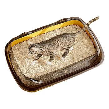Cat litter box extra large semi-enclosed open low entrance cat toilet short cat giant special side opening