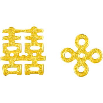 Saturday blessing gold earrings for women, gold double happiness, wedding earrings, earrings, priced chinese style jewelry