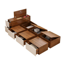 Customized Japanese style bedside tatami bed box storage bed small apartment bedroom platform bed wardrobe integrated bed