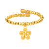 Ming brand jewelry sparkling flower 5G gold ring pure gold full circle dancing beads broken ice ring AFM0507