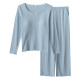 ສິ້ນຝ້າຍ jacquard ບໍລິສຸດແລະ summer padded pajamas ແຂນຍາວແລະ pajamas